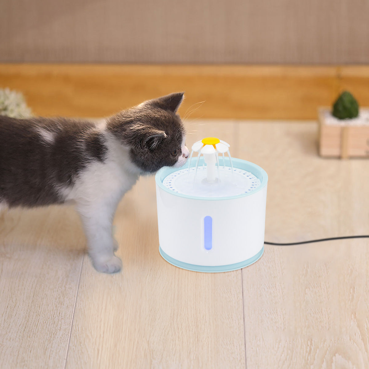 Automatic Pet Cat Water Fountain with LED Light