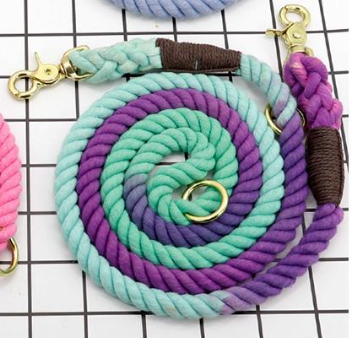 Multi-color cotton pet long leash dog leash