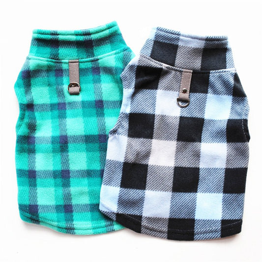 Plaid print pet clothes