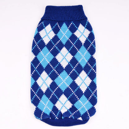 Fashion Pet Geometric Diamond Plaid Sweater