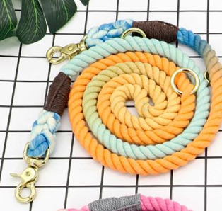 Multi-color cotton pet long leash dog leash