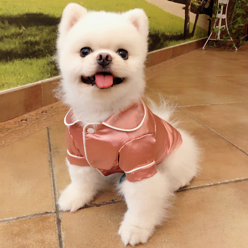 Pet Clothes Spring And Summer New Pajamas Silk Bathrobe Robe